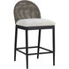 Calandri 36 inch Black / Louis Cream Outdoor Counter Stool
